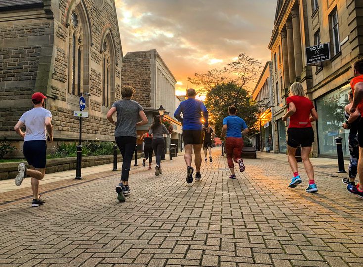 Runners in the street