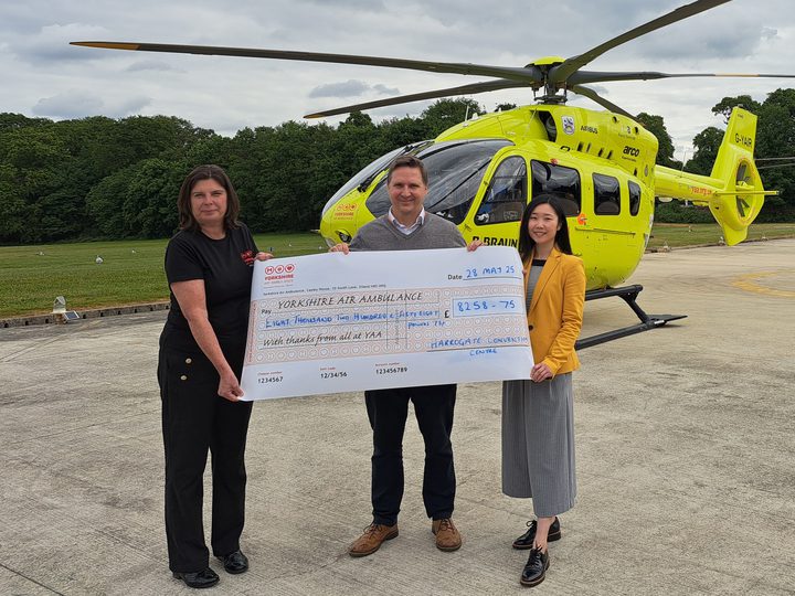 Harrogate Convention Centre team visiting Yorkshire Air Ambulance’s Nostell airbase to learn about life-saving operations